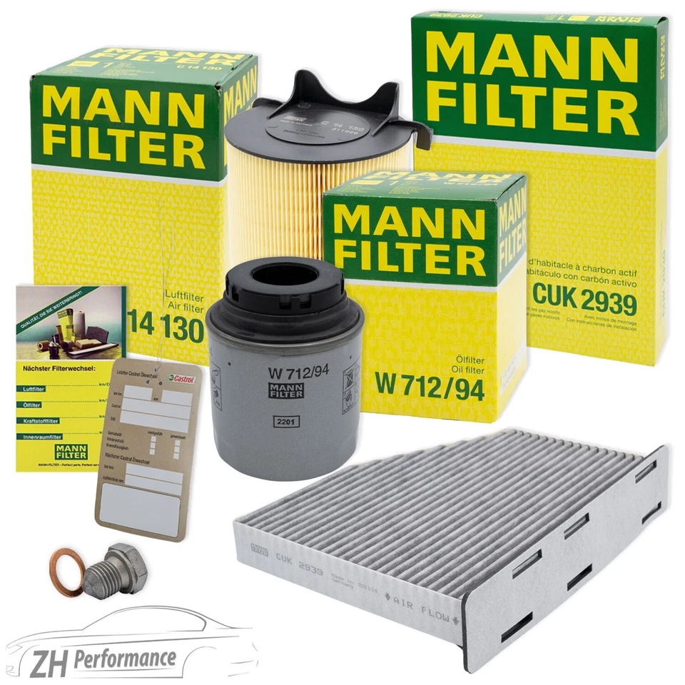 MANN-FILTER Inspektionspaket Filtersatz für VW Golf 6 5K AJ 1.2 1.4 TSI ab 2010