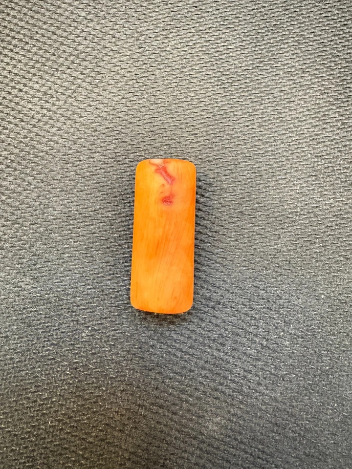 Colgante amuleto coral naranja forma barril tibetano vintage Foto 2 de 4