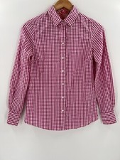 ROBERT GRAHAM Women's Pink  White Gingham Long Classic Sleeve Shirt XSMALL EUC