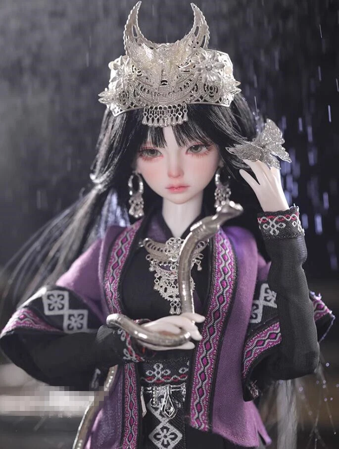 New Handmade BJD clothes Hair Wig shoes For 1/4 BJD Doll 苗疆少女 C - Image 3 of 4