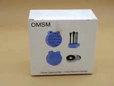OMSM BRUSH CLEANING MAT + COLOR REMO.. BRUSHES INSTANTLY. BLUE