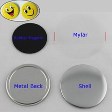 3" 75mm Rubber Magnetic Button Parts for 75mm Button Maker 100 Sets/Pack