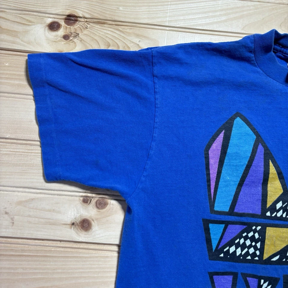 Vintage 90s ADIDAS Spell Out Trefoil Double Sided Single Stitched Shirt Size M - Image 3 of 4