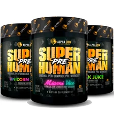 ALPHA LION SUPERHUMAN- (PRE) Pre Workout  Pick a Flavor   Free Shipping