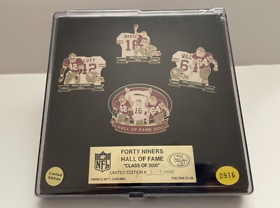 49ers HOF 2000 CLASS MONTANA LOTT WILCOX LIMITED ED PIN SET #0916 FACTORY SEALED