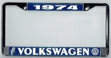   1974 Volkswagen VW Bubblehead Vintage California License Plate Frame BUG THING