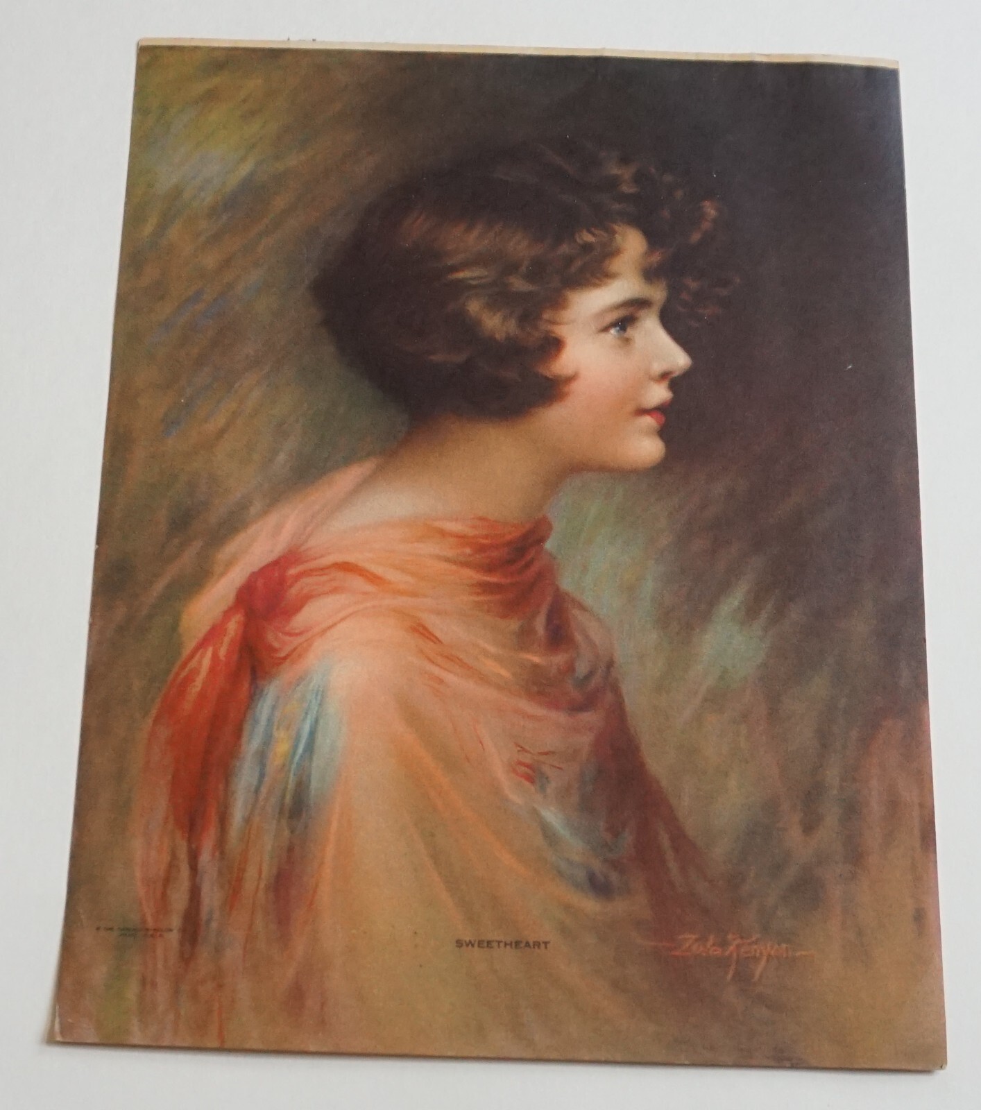 Vintage Zula Kenyon Sweetheart Signed Offset Lithograph Print Gerlach
