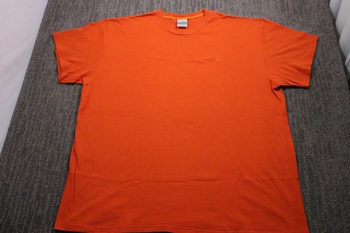 Nike Silver Tag VTG Y2K T-Shirt Men's 4XL Orange Embroidery Logo Athletic