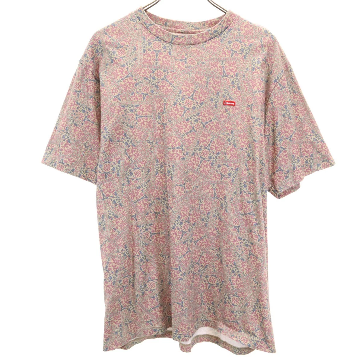 T shirt homme Supreme All Over Pattern rose manches courtes occasion
