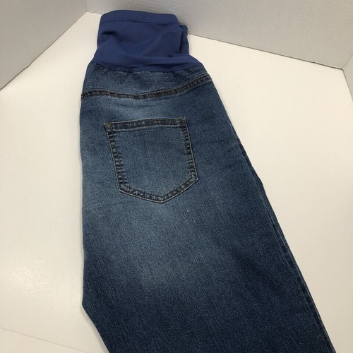 maternity Jean Blue Denim Sz 4-6 Skinney Jeans Comfor Brand Time and Tru NEW - Picture 4 of 6