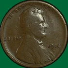 1914-D Lincoln Wheat Cent Very Good VG Coin, Rim Damage #36377