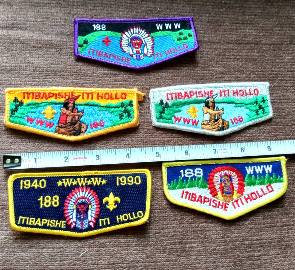 Boy Scout OA Lodge 188 ITIBAPISHE ITI HOLLO Flap Patch Badge Lot of 5 - Image 2 of 3