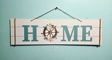 HOME Wood Sign - Beach House Decoration 24 X 6.5 inches 