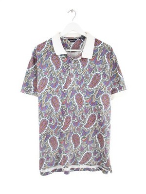 Christian Dior 90s Vintage Crazy Pattern Polo Mehrfarbig L Herren