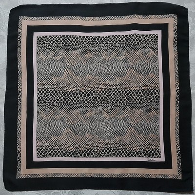 SCARF VINTAGE AUTHENTIC CODELLO ANIMAL ART SNAKE PRINT SILK 20'' SQUARE SMALL