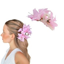 6.69'' Pink Lily Flower Claw Clip Hibiscus Hair Clip for Women Girl Large Flo...