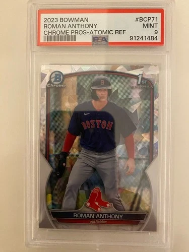Roman Anthony 2023 Bowman Atomic Refractor Chrome 1st RC RC PSA 9