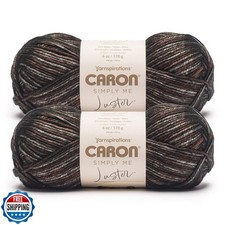 Caron Simply Me Luster Sable Yarn - 2 Pack of 170g/6oz - 65 Nylon, 35 Acryl