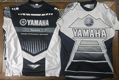 LOT OF 2 Men's Large Yamaha Motocross Jersey Long Sleeve Performance Outerwear - Picture 1 of 11