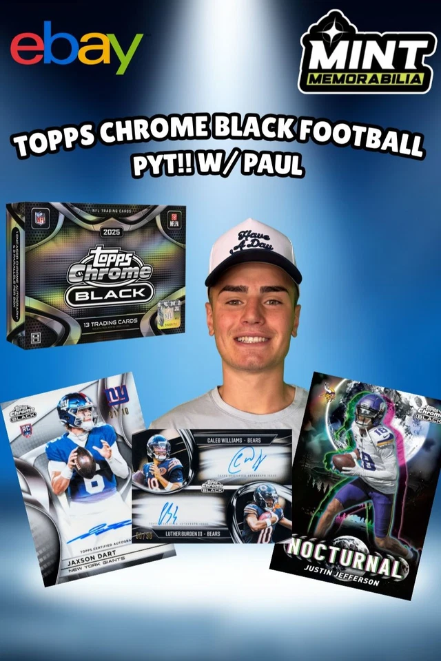 FULL CASE 2025 TOPPS CHROME BLACK FOOTBALL W/ PAUL