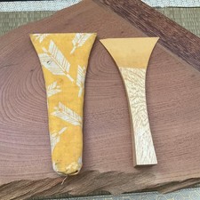 Shamisen Wooden Plectrum With Bag Case Japanese Traditional Instrument Used