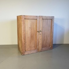 VICTORIAN ANTIQUE FRENCH RUSTIC PINE STORAGE CABINET LINEN CUPBOARD  #4796