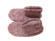 Bombas Sherpa Lined Gripper Bootie Red Slippers Women Sz Small S US W 7-8.5 