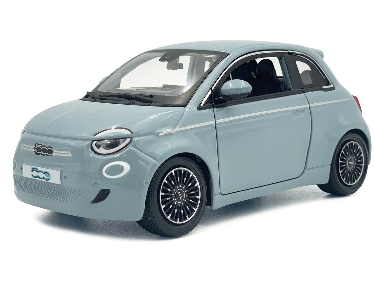 2023 FIAT 500E LIGHT BLUE 1/24 DIECAST MODEL CAR BY BBURAGO 21110