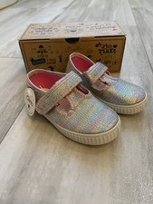 New Cienta 50083.96 Rainbow Sparkle Mary Jane T-Strap Sneaker toddler girl 6.5