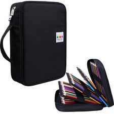 220 Slots Colored Pencil Case Large Capacity Pen Holder For Artist Painter Zippe