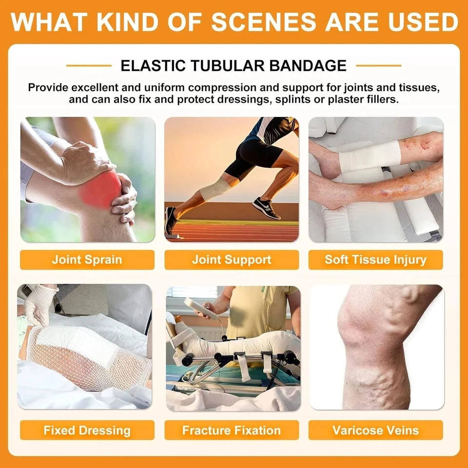 Elasticated Tubular Support Bandage 3.5" X 11 Yd (Size E), Soft Stockinette Tubi - Image 2 of 4