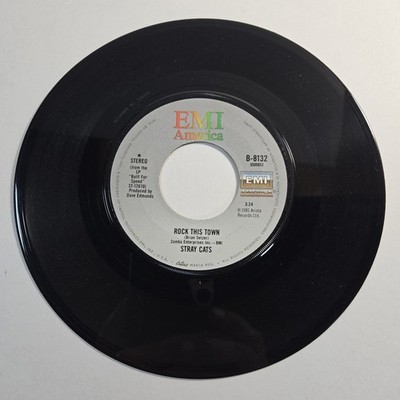 Stray Cats ''Rock This Town'' 45 Vg+ Tested Jukebox