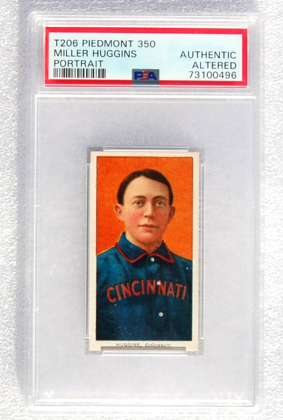 1909-11 T206 Piedmont 350 Miller Huggins Portrait PSA Authentic Altered