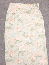 Pair of Vintage Curtains 64" W x 78" L Floral Peach Pencil Pleat Pastel