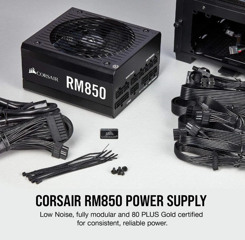 Corsair RM850, 850 W 80 PLUS Gold Certified Fully Modular PSU Black - PSU Only - Image 2 of 4