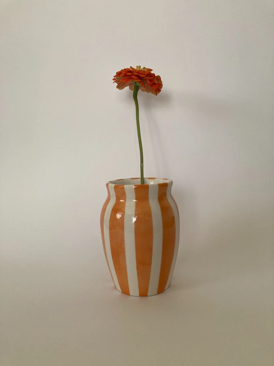 Set di 4 vasi arancioni, in vetro, altezza 14 cm, decorazione primaverile e vaso per fiori, vaso decorativo, vaso per fiori secchi