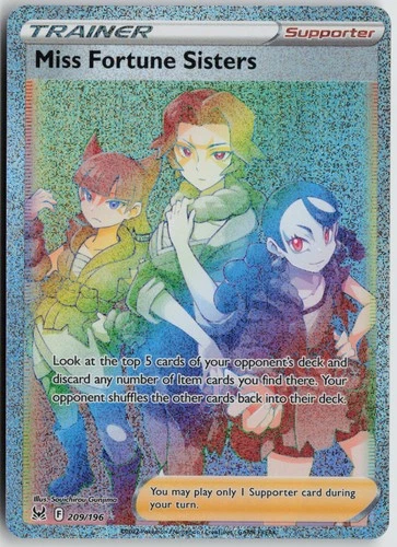 Miss Fortune Sisters Secret Rare Holo SWSH11: Lost Origin 209/196 NM Gunjima