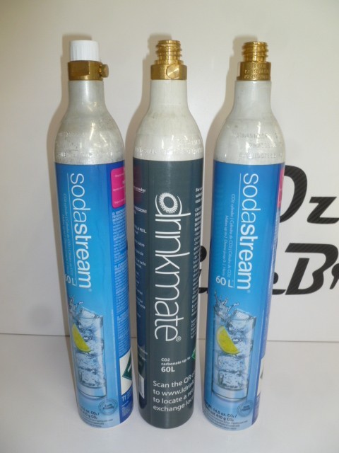Lot of Three SodaStream 60L CO2 Gas Bottles Canisters Empty