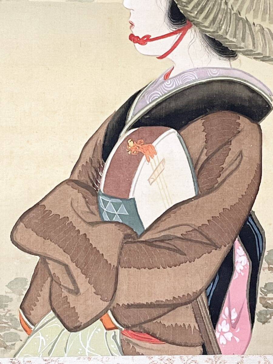 Japanese hanging scroll, Japanese painting Portraits of beautiful
