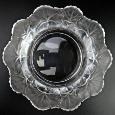 Lalique Glass Bowl / Plate Series Honfleur Signed France Crystal Plate 15cm +