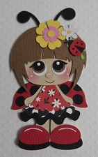 Ladybug Girl Brown Hair 2. Scrapbook, Card Making Paper Piecing