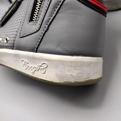 Coogi Australia Grey Leather High Top Shoes CM1217 Mens Sz 8.5 Spellout - Picture 3 of 11