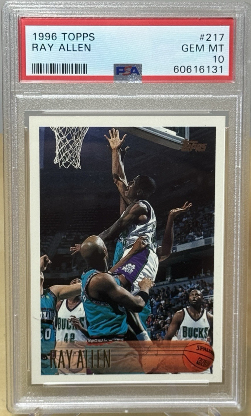 RAY ALLEN   * PSA 10 * ROOKIE *   1996 -1997 TOPPS NBA CARD #217 BUCKS CELTICS