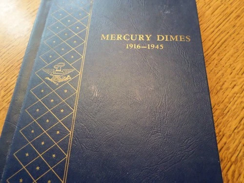 MERCURY DIME SET IN WHITMAN ALBUM--Complete minus 1916-D
