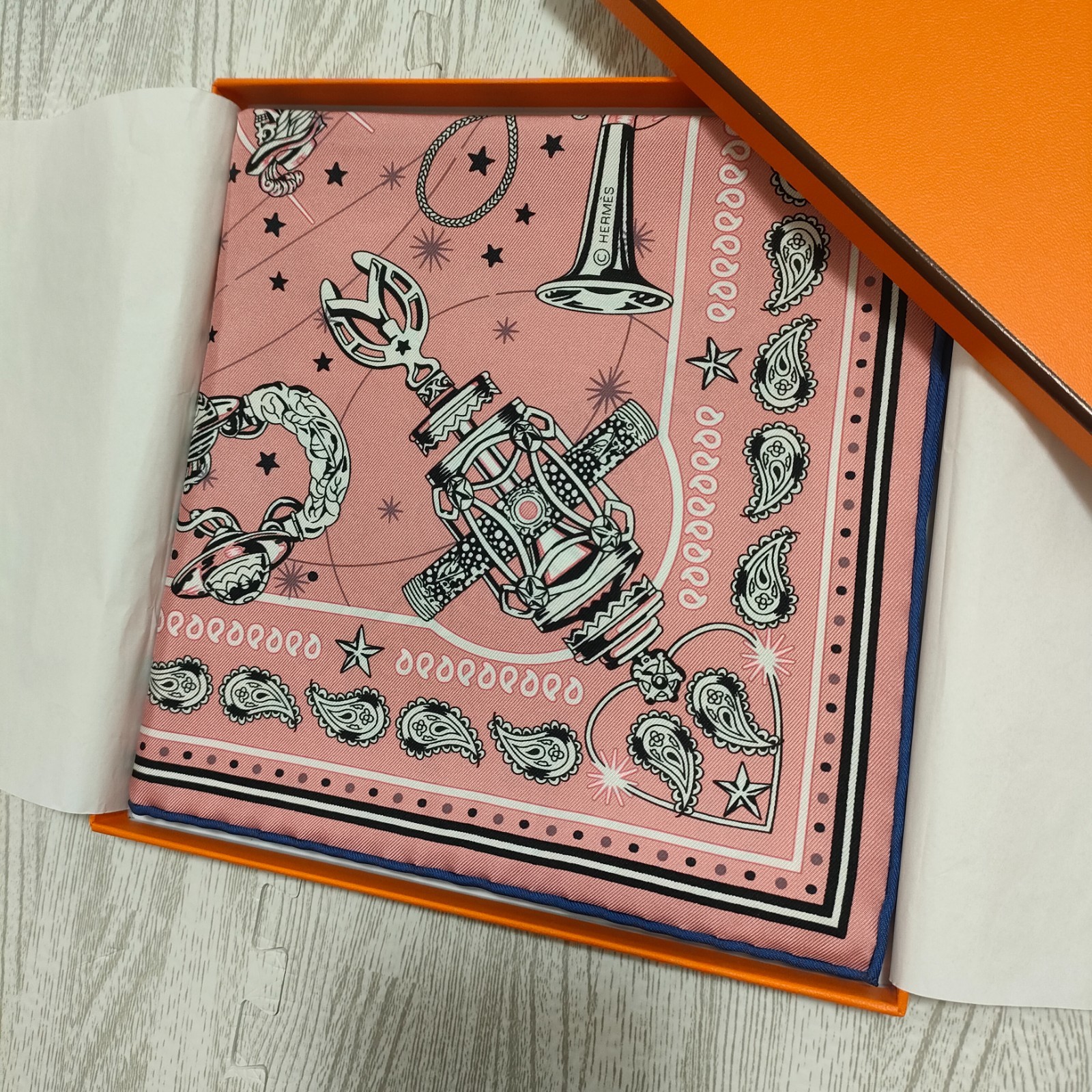 Chorus Stellarum blue, pink - Hermès Scarf Details | Scarf Sage
