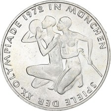 [#1114998] GERMANY - FEDERAL REPUBLIC, 10 Mark, 1972, Karlsruhe, Silver, AU, KM: