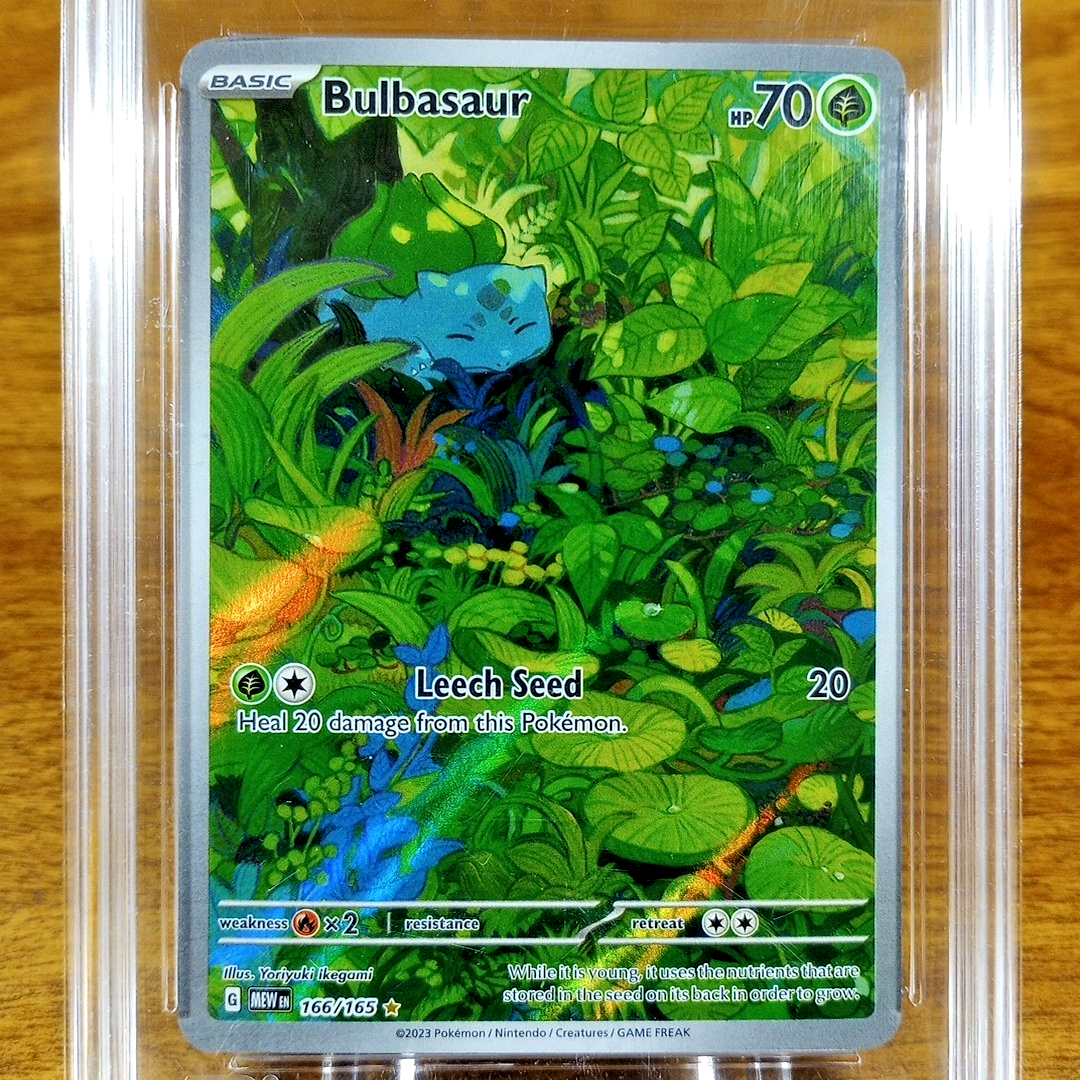 Pokemon SV 151 Bulbasaur 166/165 AGS Mint+ 9.5 FA Full Art Holo