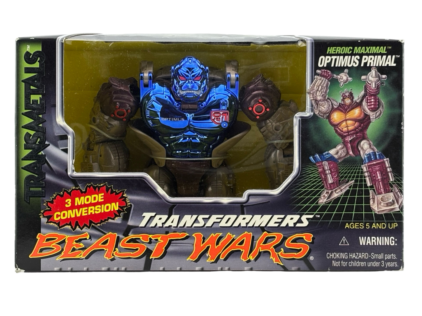 Transformers Beast Wars OPTIMUS PRIMAL Hasbro 1997 Transmetals Action Figure