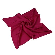 TrendsBlue Elegant Large Silk Feel Solid Color Satin Square Scarf Wrap Burgungy
