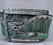  1985 Bostock Buckle Co. Alamogordo Arrows To Rockets-  Pewter Belt Buckle 